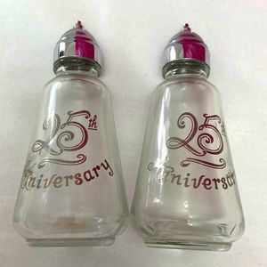 Vintage - LOTUS 25th Wedding Anniversary Salt & Pepper Shaker